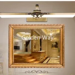 applique murale luxe rétro étanche bronze doré LED miroir vanité opalin profilé baroque ornemental éclairage uniforme bain coiffeuse intérieur design