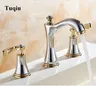 Robinets de lavabo en laiton poli Chrome or – vue 2