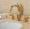 Robinet mitigeur de lavabo en laiton doré – vue 5