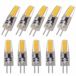 Ampoule LED COB à Intensité Variable pour Lustre, Mini G4, 6W, AC, DC, 12V, 220V, Bougies de Remplacement, 30W, 40W, Halogène pour Projecteur, 10 Pièces
