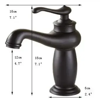 Robinet de lavabo en laiton noir en forme de lampe – vue 6
