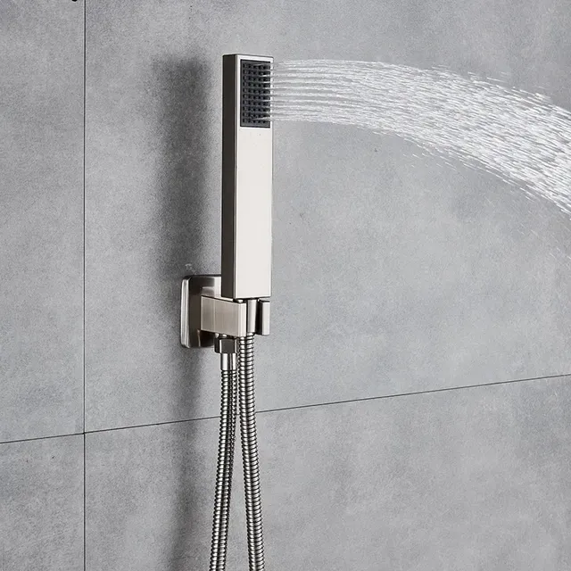 Pommeau douche main support mural tuyau acier inoxydable…