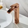 Robinet lavabo mitigeur laiton or rose monotrou bec… – vue 4