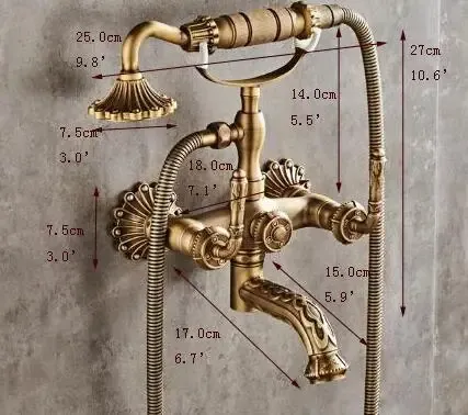 Robinet mitigeur de salle de bains en laiton Antique de… – vue 6