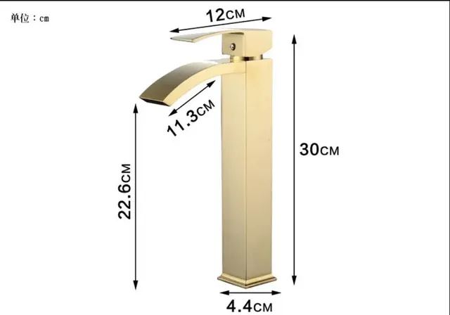 Robinet lavabo mitigeur laiton or rose monotrou bec… – vue 7