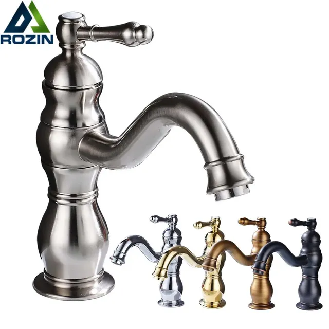 Robinet de lavabo en Nickel brossé à poignée unique – vue 2