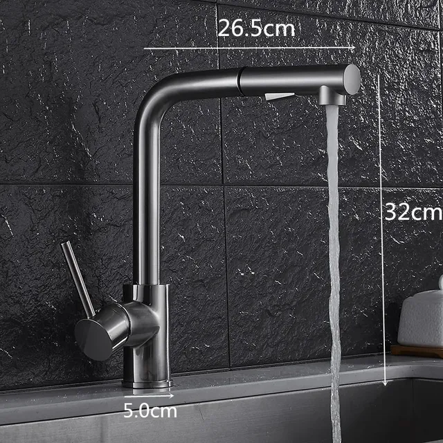 Robinet de cuisine pivotant en laiton Nickel – vue 6