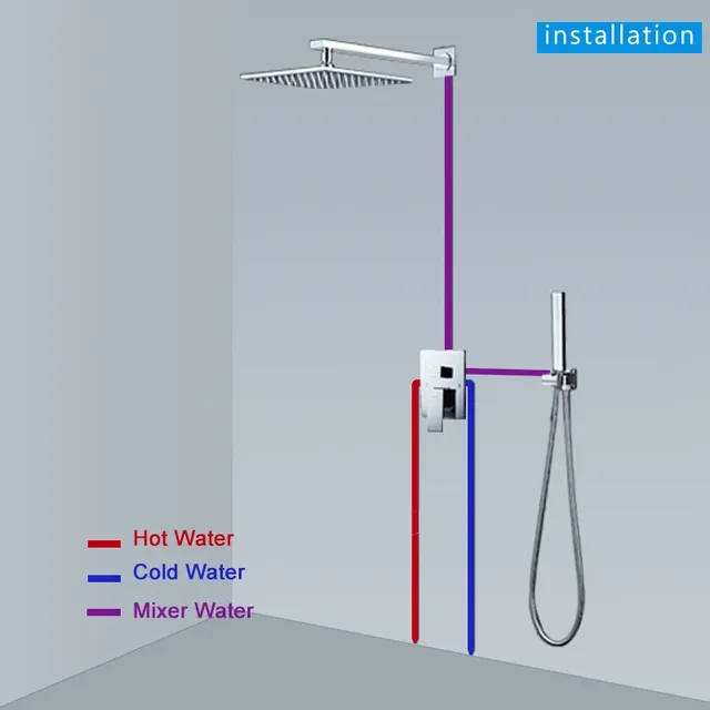 Ensemble de douche à main chromé avec bec rotatif – vue 6