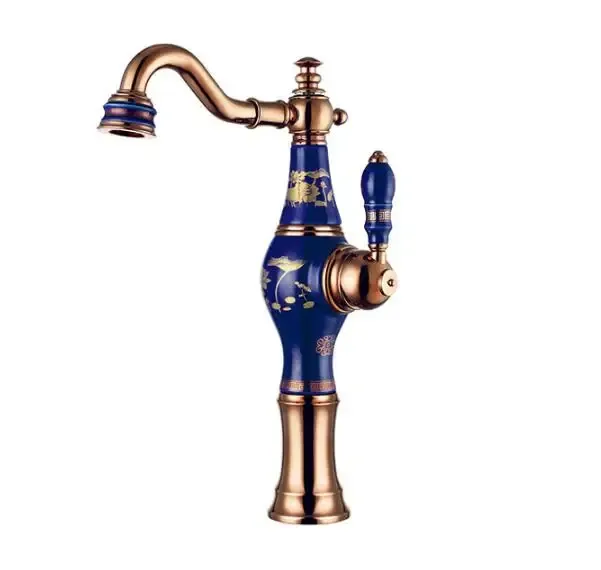 Robinet de lavabo en céramique et laiton – vue 3