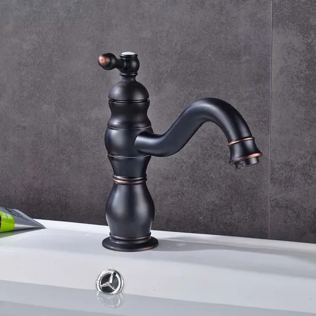 Robinet de lavabo en Nickel brossé à poignée unique – vue 6