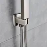 Pommeau douche main support mural tuyau acier inoxydable… – vue 3