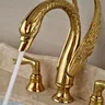 Robinet baignoire mitigeur trois trous laiton doré poli… – vue 4