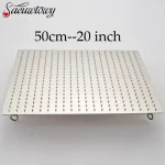 Pommeau de douche carré avec finition chromée, pommeau de douche à effet pluie monté au plafond avec 4 anneaux partenaires, 20 po