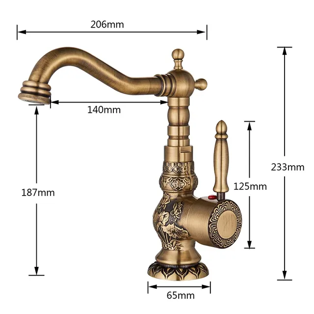 Quyanre robinet de lavabo de salle de bains en laiton… – vue 3