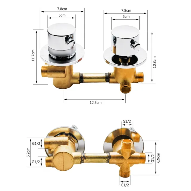 Mélangeur de Valve de douche en laiton – vue 2