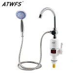 ATWFS électrique rapide chauffe-eau instantané robinet salle de bain radiateurs instantané robinet de douche d&rsquo;eau chaude chauffage avec affichage de la température