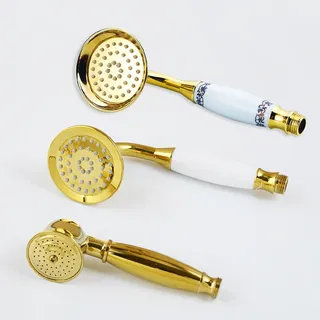 Pommeau douchette main doré poli luxe vintage rétro tête ronde…