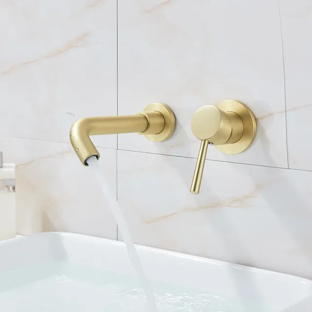 Robinet de lavabo noir mural à 2 trous – vue 7
