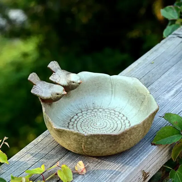 Céramique émaillée vert pâle rétro rustique fleurie… – vue 2