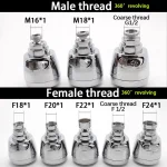 WASOURLF 360 robinet pivotant aérateur buse adaptateur cuisine pulvérisateur douche bec chromé M24 M22 M20 filetage femelle accessoires