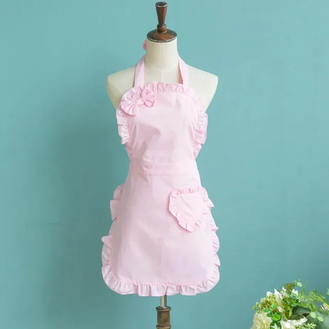 Tablier féminin vintage volants court encolure dos nu…