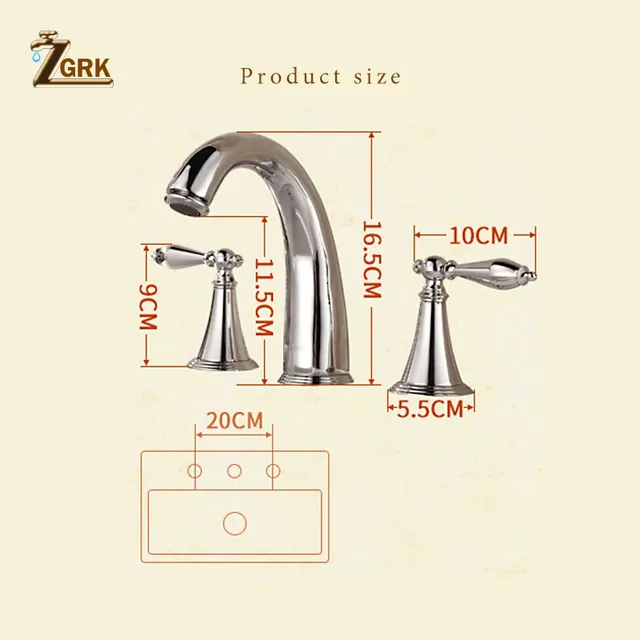 ZGRK robinet de lavabo de salle de bains mélangeur à… – vue 5