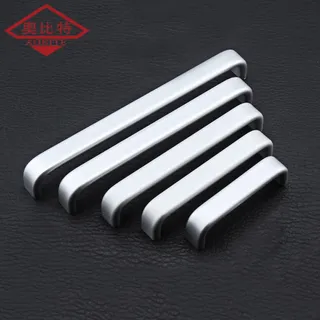 Poignée tiroir meuble aluminium moderne minimaliste argentée mate…