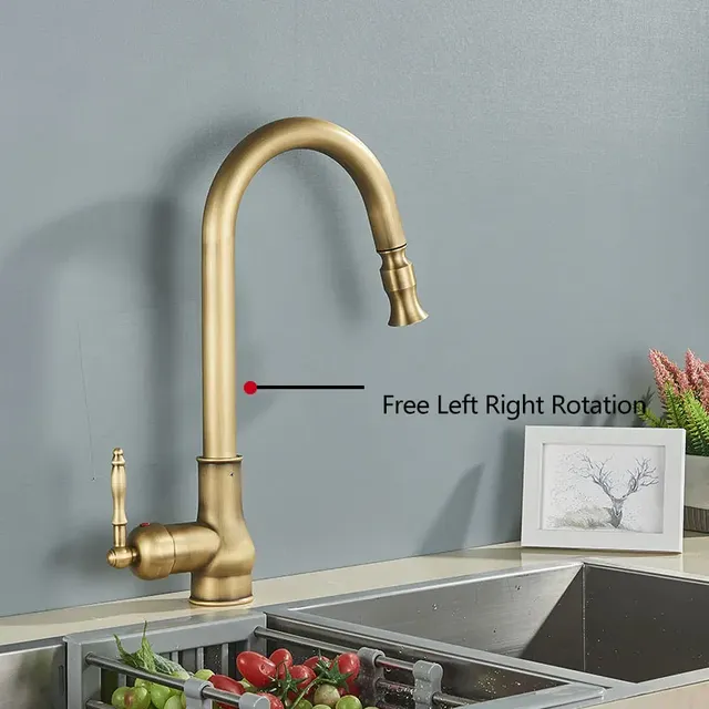 Robinet de cuisine Antique en laiton Europe – vue 4