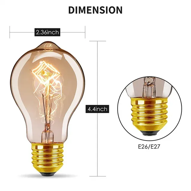 Dimmable 60W rétro 40W E27 A60 couleur blanc chaud A19 à… – vue 5