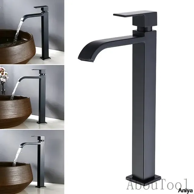 Robinet cascade en métal noir – vue 2