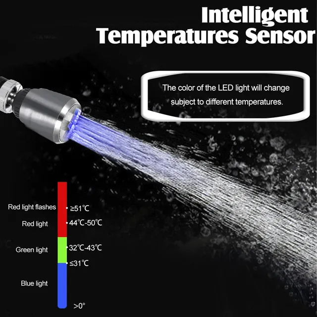 Aérateur économiseur d'eau à LED sensible à la température – vue 4