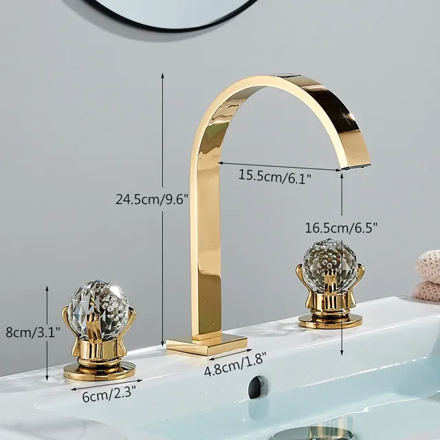 Robinet de lavabo doré – vue 3