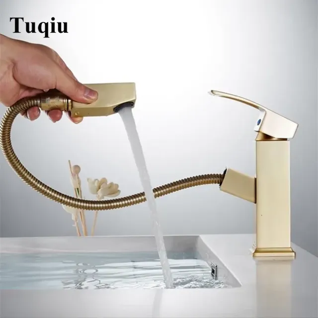 Mitigeur lavabo levier unique monotrou laiton or brossé… – vue 2