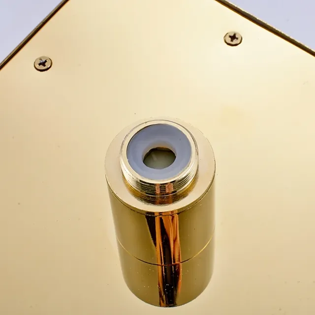 Pomme de douche LED robinets de douche pluie dorée – vue 6