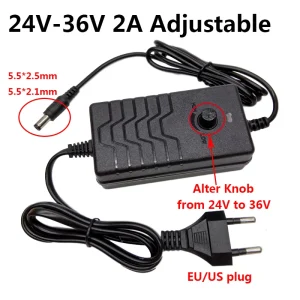 Adaptateur d’alimentation réglable 24V 25V 26V 27V 28V 29V 30V 31V 32V 33V 34V 35V 36V 2A, adaptateur convertisseur AC à DC Adaptateur d’alimentation réglable 24V 25V 26V 27V 28V 29V 30V 31V 32V 33V 34V 35V 36V 2A, adaptateur convertisseur AC à DC