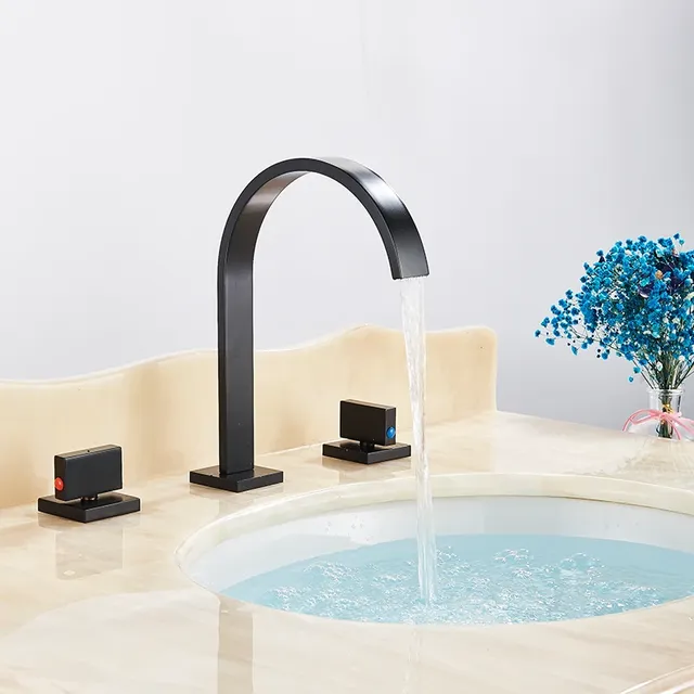 Robinet cascade de salle de bains noir – vue 4