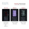 thermostat numérique mural sauna programmable minuterie minutes heures écran couleur rétroéclairé capteur NTC précision relais 30A ventilateur 10A MP3 USB