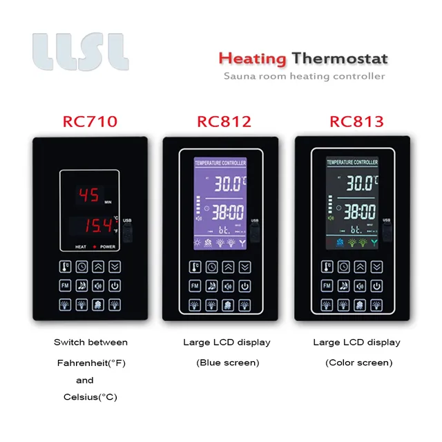 Thermostat numérique mural sauna programmable minuterie…
