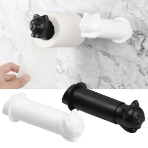 Porte-papier hygiénique en forme de chat, porte-rouleau de cuisine, support de rangement pour serviettes et mouchoirs, organisateur mural adhésif, cintre de salle de bains