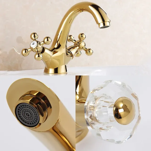 Robinet de lavabo de salle de bains en laiton et cristal… – vue 6