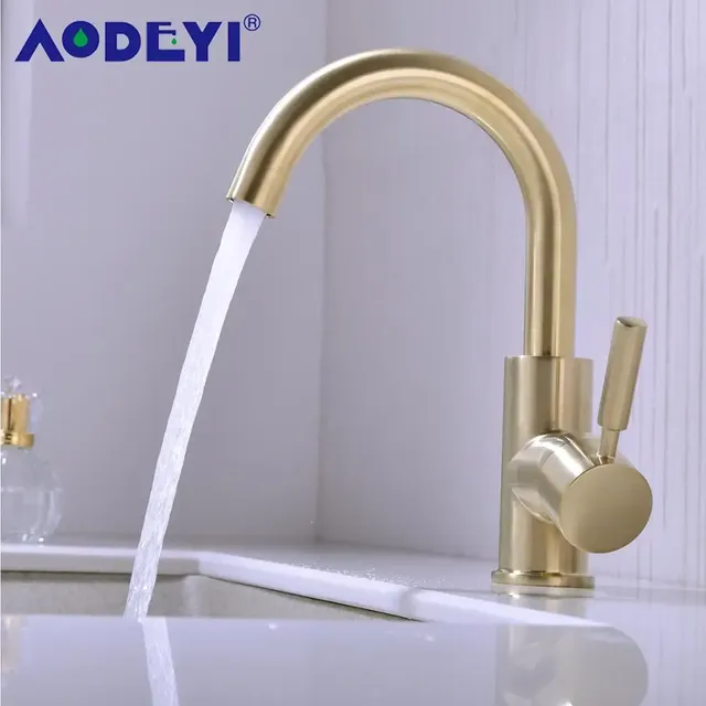 Robinet de lavabo de salle de bains en laiton noir – vue 4
