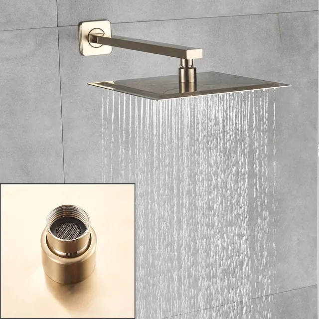 Ensemble de douche de bain à montage mural doré brossé – vue 6