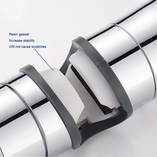Support douche coulissant chromé réglable rail ABS… – vue 2