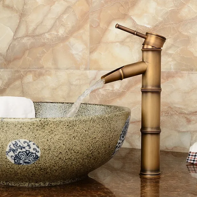 Robinet de lavabo en laiton Antique en forme de bambou… – vue 3