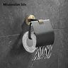 Ensemble accessoires salle bain mural noir mat laiton… – vue 2