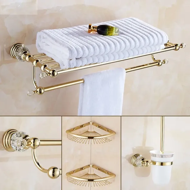 Ensemble d'accessoires de salle de bains en cristal et… – vue 6