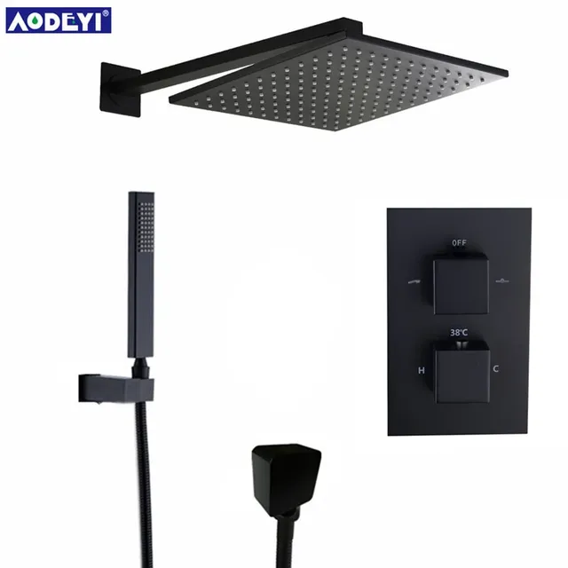 Robinets thermostatiques en laiton noir – vue 2