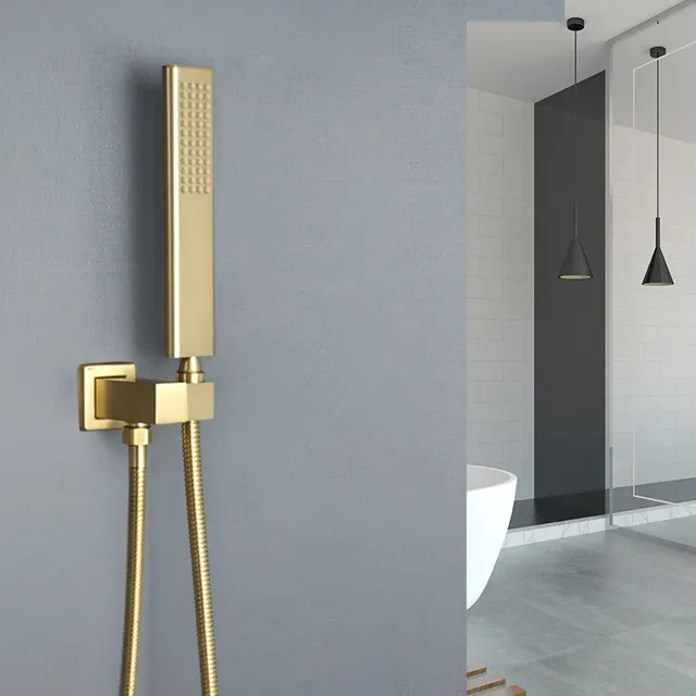 Douche à main en or brossé – vue 4