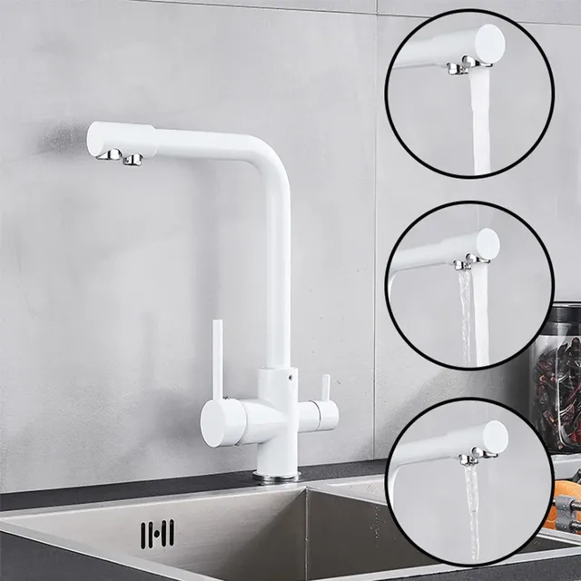 Robinet de cuisine d'eau Pure de luxe en laiton noir et… – vue 5