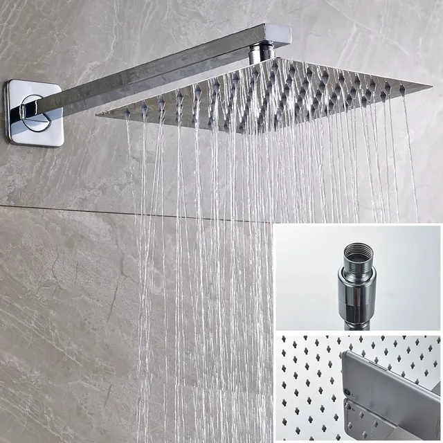 Ensemble de douche à main chromé avec bec rotatif – vue 2